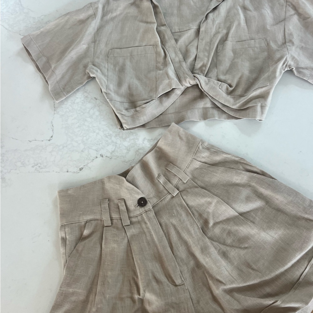🤎STILLWATER LINEN SHORT SET🤎